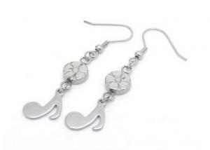 Quality Unique Beautiful Stainless Steel Earrings With Flower And Music Note Charms for sale