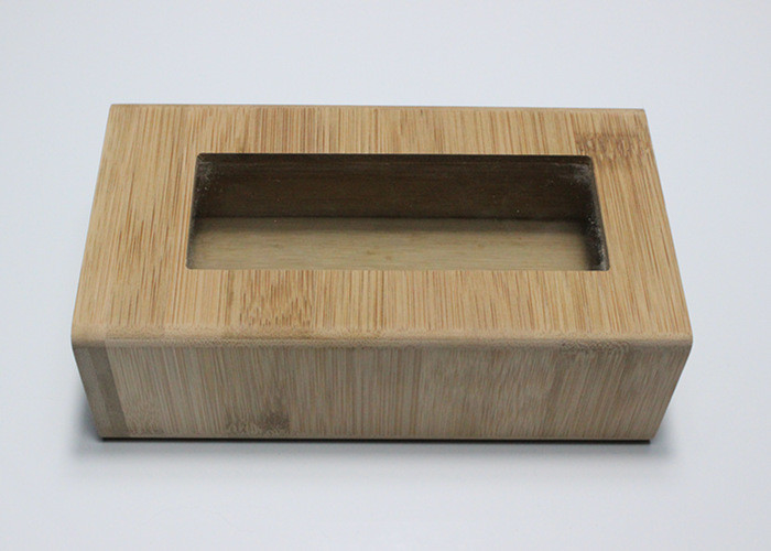 Quality Custom Natural Draw Type Bamboo Gift Box With Clear Glass Top Lid for sale