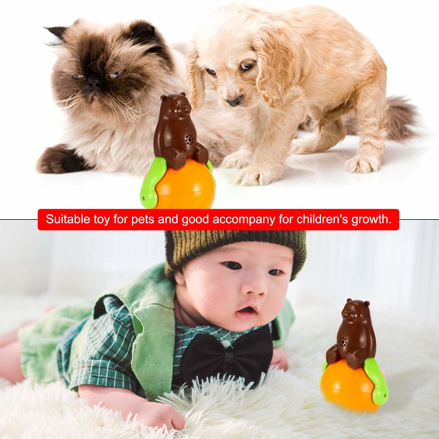 Quality Christmas gift tumbler cat toy funny tumbler pet cat dog toy sunds Light for sale