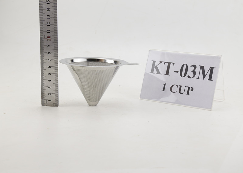 Quality Portable Coffee Metal Dripper / Cone Coffee Filter Customized Logo for sale