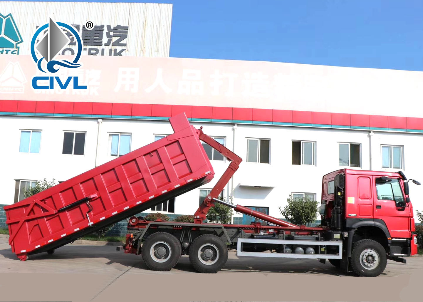 China Diesel Garbage Compactor Truck Hook Arm Garbage Truck Detachable Container Compression Garbage Collector engine euro iI on sale