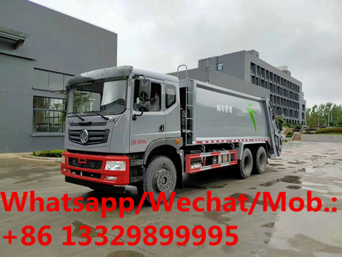 China Dongfeng 6*4 LHD T5 260hp diesel Euro 6 18cbm garbage compactor truck for sale,18cbm refuse garbage compactor vehicle on sale