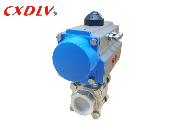 PN16 Pneumatic Actuated Ball Valve Double Acting Piston Double Flange Ends