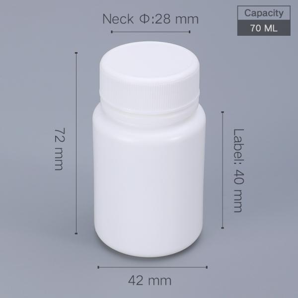 20ml 30ml 40ml 50ml 70ml 100ml Plastic Bottle for Pill Storage Container White Color
