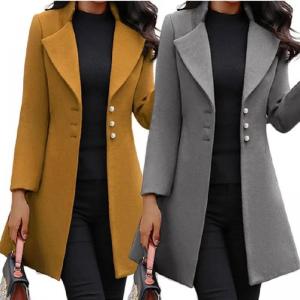 Quality MID Length Woolen Coats For Women Korean Version Wool Lapel Thin Winter Coat for sale