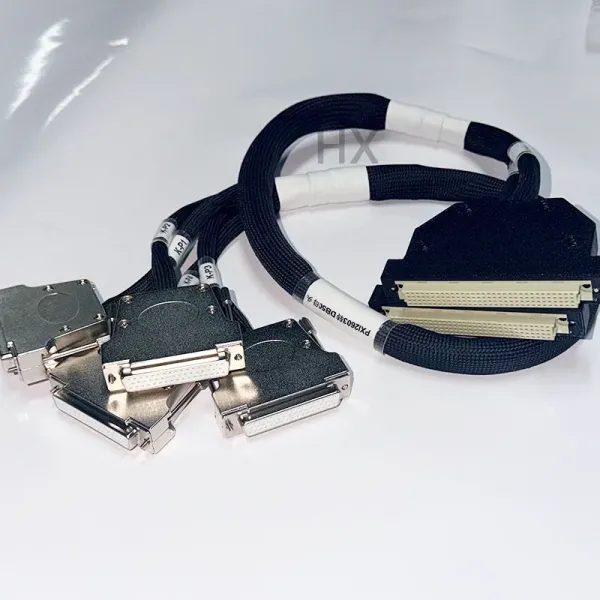 Industrial Multi-Channel Harness with Rectangular Connectors, Split Cable with SCSI Rectangular Plugs for Servo Equipment.