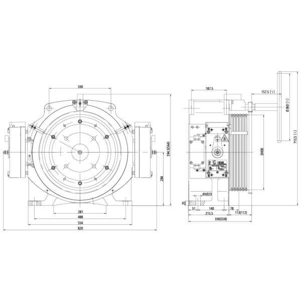 800kg Lift Spare Parts Elevator Gearless Traction Machine Low Noise