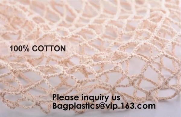 Cotton Packing Bags For Fruit & Vegetables, Organic Cotton Mesh Bags, Drawstring Cotton Net Bags, bagease, bagplastics