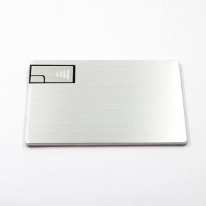 Quality Silver Metal 2.0 Credit Card USB Sticks 16GB 32GB ROSH Approved for sale