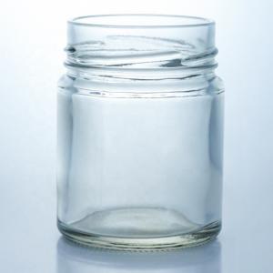 China Customized 500ml Wide Mouth Round Glass Honey Jar with Metal Cap and Glass Base Material on sale