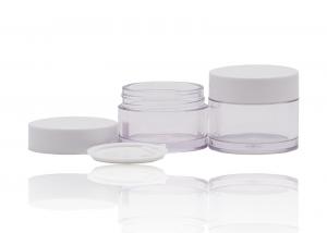 China PETG Plastic Cream Jars Cosmetic Packaging With PP White Cap For Beauty Products on sale
