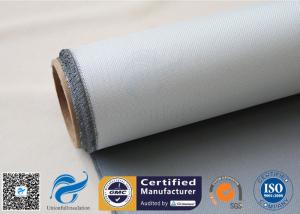 Quality 1 Side 18 Oz Grey Silicone Coated Fiberglass Fabric for Heat Insulation Pipe Cover for sale