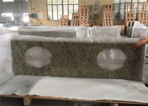 China Superior Double Sink Prefab Bathroom Vanity Tops Venetian Gold Granite Stone on sale