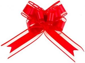Quality Oem Odm 32mm Gift Box Decoration Red Pull Bows For Gift Baskets for sale