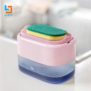 China ABS Material Pump Kitchen Soap Dispenser Liquid Soap Dispenser With Sponge Holder on sale