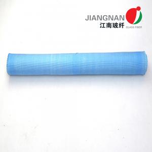 China Blue Acrylic Coated 2 Sides Fiberglass Cloth High Temperature Fabric Cloth on sale