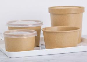 Quality Strong Kraft Paper Bowls , Paper Soup Bowls Lined With Leak Proof Inner Coating for sale