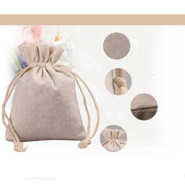 Customize Linen Mini Drawstring Bag Gift Pouch Jewelry Bag Cotton Pocket