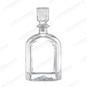 Quality Clear Glass Body Material 700ml 1000ml Wine Bottle With Cork for Customized Vodka Liquor for sale