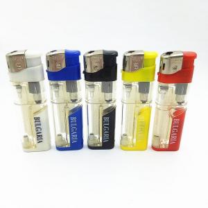 China Five Colors White LED Lamp Soft Flame Electronic Lighter Gas Refillable Cigar Lighter on sale