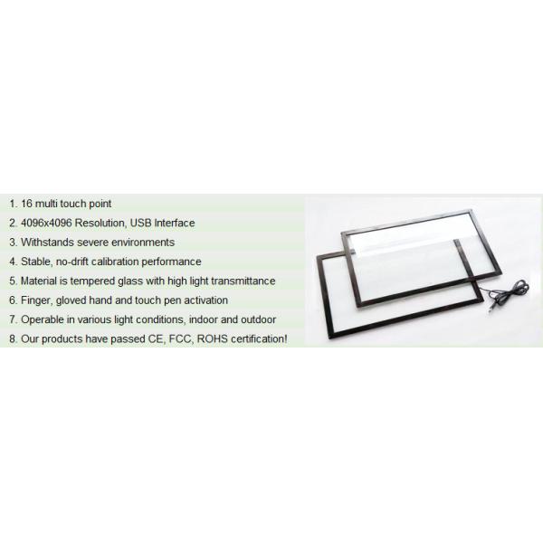 27 Inch 4096x4096 Infrared Touch Frame , Multi IR Touch Frame For Lcd Monitor