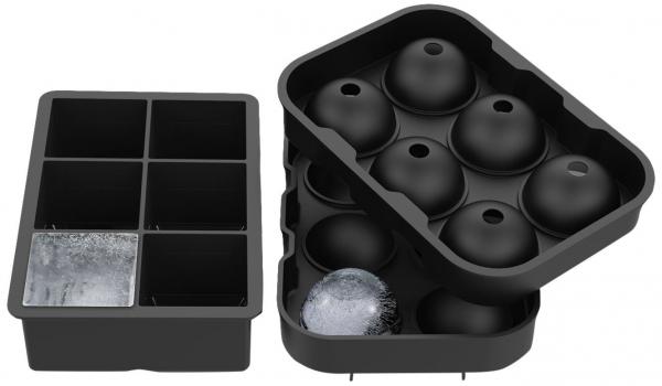Buy Flexible Large Square Ice Cube Molds , BPA Free 2 Set Silicone Ice Ball Mold at wholesale prices