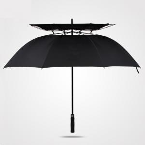 Quality Straight Double Canopy Customized Golf Umbrella Semi Automatic Windproof Waterproof for sale