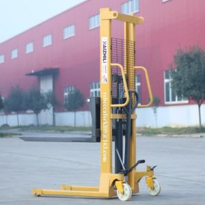 Buy cheap Portable hand forklift 2000kg hydraulic manual pallet stacker for sale from wholesalers