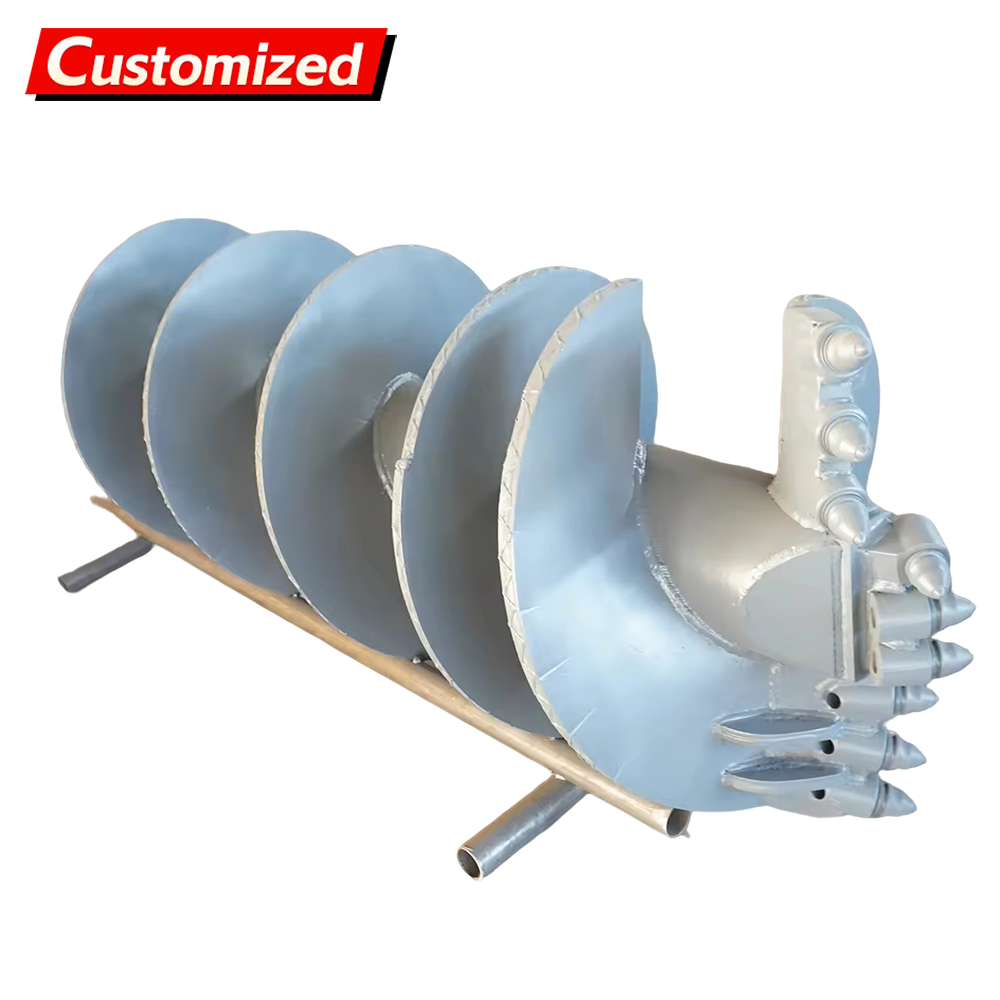 China Customized Auger Drilling Rig, Auger Drilling Rig, Rotary Drilling Rig Single-Flute Straight Auger Bit (Toothed) For construction in clay layers, highly weathered layers, and gravel layers on sale