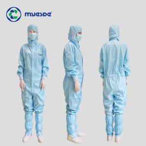 Quality Antistatic Smock Reusable ESD cleanroom coverall antistatic uniform with hood esd lab Coats Clean Room Garments for sale