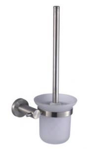 Quality Toilet Brush holder 83007-Polished color&Brushed color &Round &Stainless steel 304&frosted glass for sale