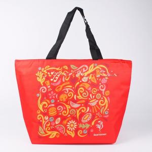 Quality Recycled Insulated Cooler Bags Portable Custom Printed Tote , Drink Cooler Bag for sale