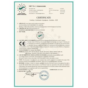 ASLi (CHINA) TEST EQUIPMENT CO., LTD Certifications