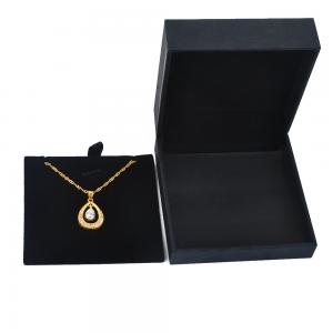 Luxury Black Paper Golden Chain Box Packing / Necklace Jewelry Box