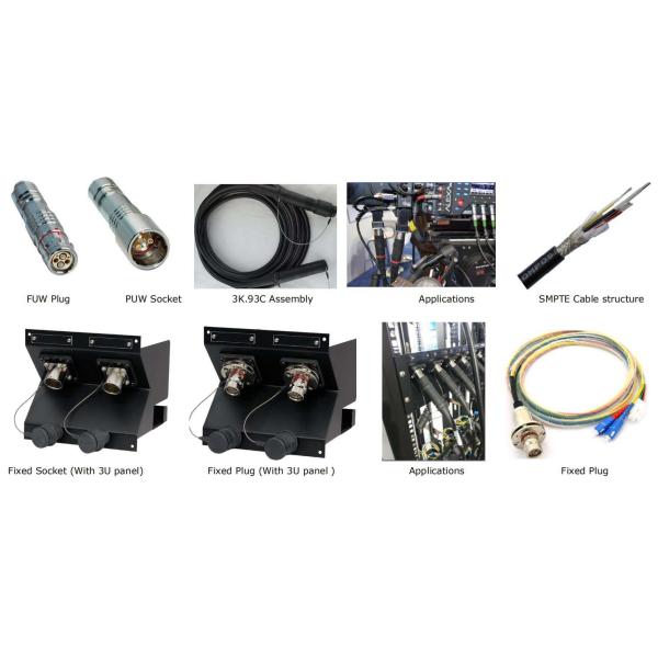 Tectical Armored SMPTE311M FUW-PUW SMPTE HDTV 3K.93C Hybrid fiber cable