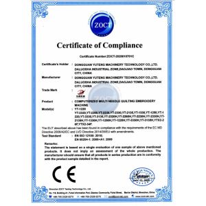 Dongguan Yuteng Machinery Technology Co., Ltd. Certifications