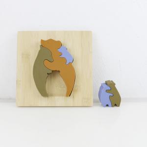 Quality Bear Shape Children Wooden Toys Jigsaw For Montessori Learning for sale