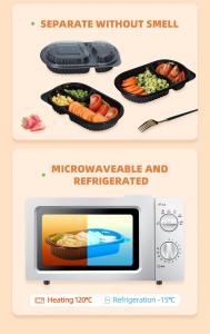 China ODM/OEM Catering Office Plastic Microwave Bento Lunch Box Disposable 2 Compartment on sale
