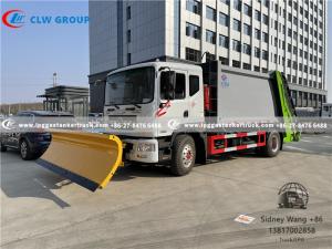 China Dongfeng 12000 Liters Garbage Compactor Truck With Snow Shovel on sale