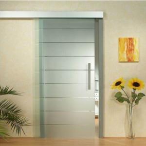 Quality Tempered Laminated Frosted Glass Panel Sliding Barn Door For Bathroom for sale