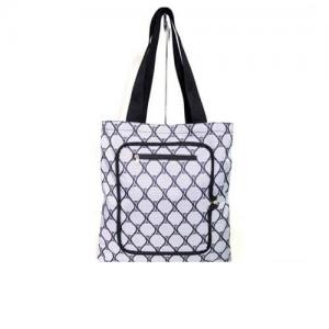 Personalized Custom Grocery Tote Bags with Zipper Closure Outside Pocket