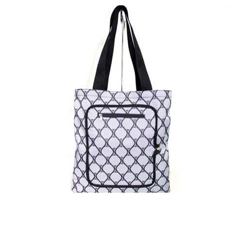 Buy Personalized Custom Grocery Tote Bags with Zipper Closure Outside Pocket at wholesale prices