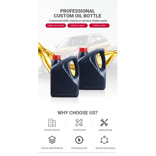 Tight Structure Gasoline Engine Oil Bottle Navy Blue Lubricant Plastic Bottle