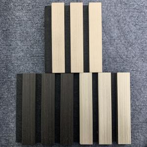 China Soundproof Slats Laminated Pet Wooden Veneer Acoustic Panel For Auditorium Hall on sale