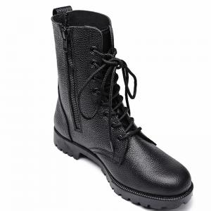 Quality Split Embossed Leather Combat Tactical Boots Officer Police Duty Shoes for sale