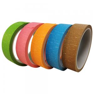 Quality Waterproof Colored Masking Tape , Crepe Paper Colored Adhesive Tape Self Adhesive for sale