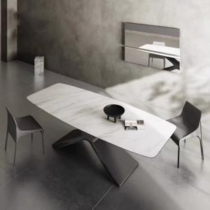 Quality Ceramic Marble Dining Table With X-Steel Base Dining Table for sale