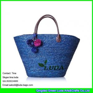 China LUDA new wheat straw woven fashion women beach straw tote bag on sale