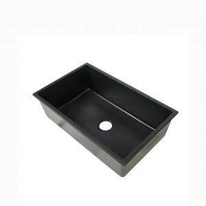 Quality Black Quartz Matte Black Kitchen Sink for sale