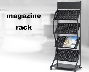 Quality Brochure Magazine Display Shelf , Portable Brochure Display Stands With Logo Design for sale